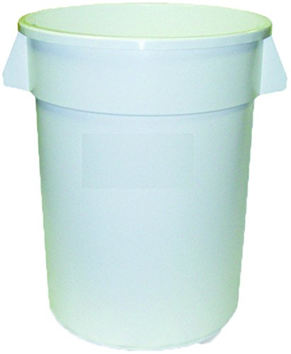 Continental 2000WH 20-Gallon Huskee LLDPE Waste Receptacle, Round, White
