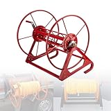 MBBTAG Wall Mounted Hose Reel, Garden Water Hose Holder with Hand Crank, Easy Watering, All Metal Construction for Outdoor Garage Yard Lawn Watering and Storage(61x39x53cm)