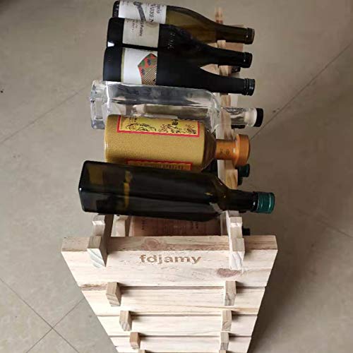 Soporte para botellas de vino de madera maciza apilable miniatura 2