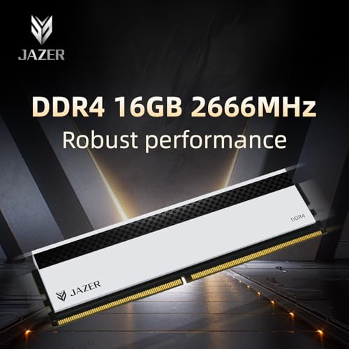 JAZER DDR4 RAM 16GB 2666MHz PC, 1×16GB DIMM PC4-21300, CL19, 1.2V, dla komputera do gier, komputera stacjonarnego