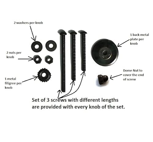 Owlkraft Set Of 6 Vintage Theme Black And White Ceramic Knobs - Cabinet Knobs - Drawer Knobs - Cabinet Pulls - Door Knobs (Spade) #TOP5