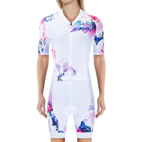 Womens Cycling Jersey Set One-Piece Bike Shirt and Shorts Short Sleeve XL