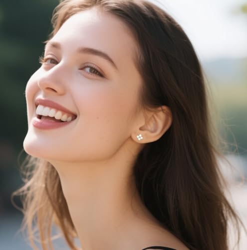 Reffeer Solid 925 Sterling Silver CZ Flower Stud Earrings for Women Teen Girls Crystal Flower Earrings Studs for Spring3