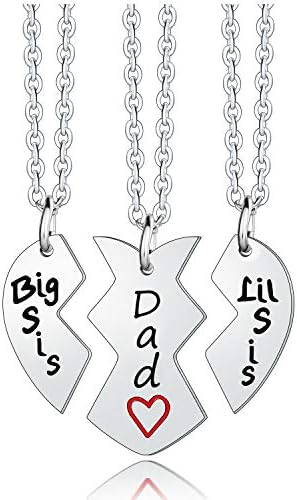 YEEQIN 3PCs Necklaces for Dad Big Sis 