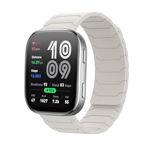 Hinnwer Correa 22mm Compatibles con Amazfit Bip 6/Amazfit Balance/Bip 5/Bip 5 Unity/Cheetah Pro/Cheetah, Doble Magnética Silicona Pulsera Deportivo para Amazfit GTR 4/GTR 3 Pro Luz Estelar