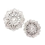 BWDHJLEY 2 dilatadores de oreja de acero inoxidable, tapones de calibre plateados con forma de flor hueca para mujer, 4G(5mm), Acero inoxidable, No es una piedra preciosa