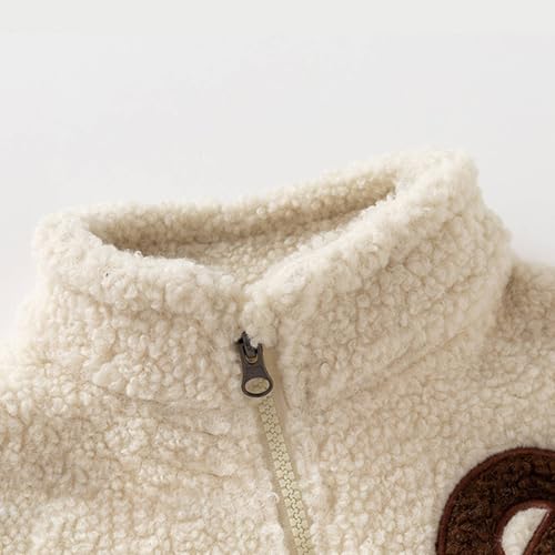 Toddler Boys Girls' Sherp𝐚 Fleece Jacket Kids Fuzzy Pullover Zip up Loose Fit Sweatshirt Jacket Winter Toddler Fleece3