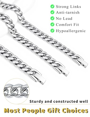 Cadena eslabón cubano para hombre acero inoxidable 8mm miniatura 5