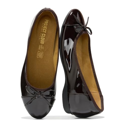 Image of Project Cloud Ballet Flats for Women Shoes - Genuine Leather Insole and Lightweight Mary Jane Flats - Non-Slip and Comfortable Womens Shoes