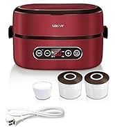 ソウイ (SOUYI) コンパクト マルチ 炊飯器 1合 [ タイマー予約/保温機能 ] ライスクッカー ひとり暮らし用 ミニ炊飯器 小型炊飯器 (レッド) (レッド)