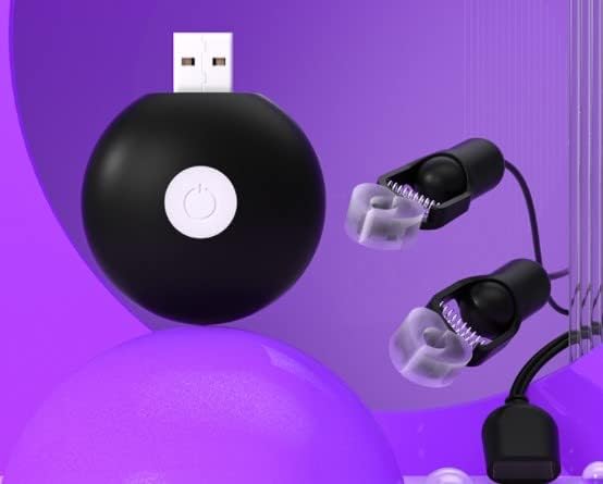 Miniatura 3 de Vibrador Pezones Clip Clítoris Clip Recargable Masturbación Femenina Masajeador (Negro)