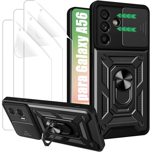 La Mejor Selección de Láminas para fundir favoritos de las personas. 46 NIAWEA Funda para Samsung Galaxy A56 5G + 3pzs Mica Protector de Pantalla,con Ventana Deslizante de PC,Lámina de Hierro Magnética,Soporte Invisible,TPU+PC,Accesorios para Samsung...