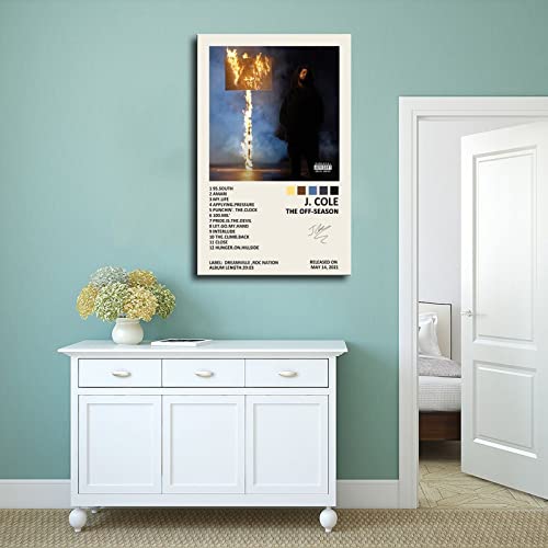 Ygulc J Cole The Off-Season Music Album Cover Signed Limited Poster Canvas Poster Wall Art Decor Print Picture Paintings For Living Room Bedroom Decoration Unframe:16X24Inch(40X60Cm) #TOP3