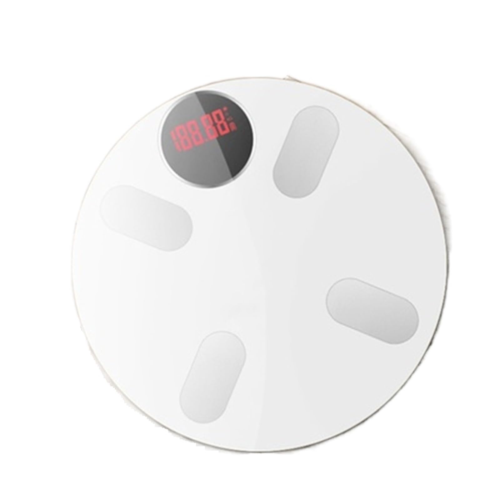 Balance De Graisse Corporelle Smart Bluetooth Salle De Bains Balance De Poids Surveillance De La Santé Analyseur De Composition Corporelle Numérique Sans Fil IMC(White)