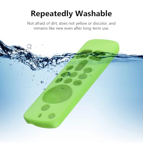 Image of RAYA Silicone TV Remote Cover Compatible with All New Fire TV Stick 4k & Fire Tv Stick HD Remote 2025 Model Protective Case with Lanyard (Luminous Green)