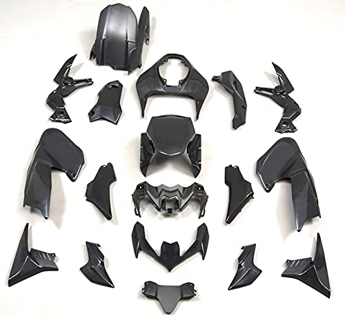 Hongk- Abs Injection Plastic Fairing Kit Compatible With 2020 2021 Kawasaki Z900 18Pieces/Full Set Unpainted Black Bodywork Body Kit Motorcycle Accessories [P/N: Gzsp-6605-Unp Bk] #TOP7