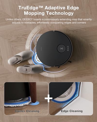 Image of ECOVACS DEEBOT T30 OMNI Robotic Vacuum Cleaner with Mini Station, TruEdge Adaptive Edge Mopping, ZeroTangl Brush Design, 11,000 PA, Hot Water Mop Washing