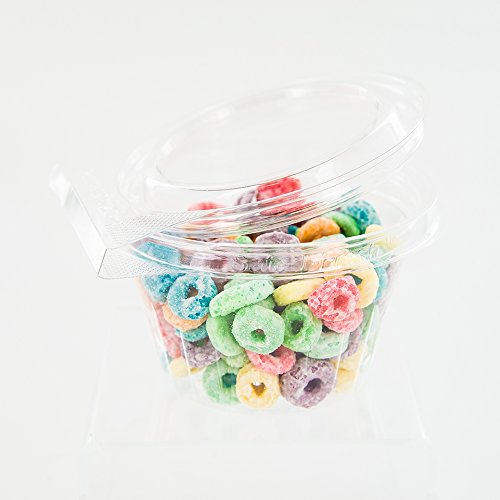 Inline Plastics Safe-T-Fresh 8 oz. Grab and Go Cup with Shallow Tamper-proof Lid, Clear | 272/Case