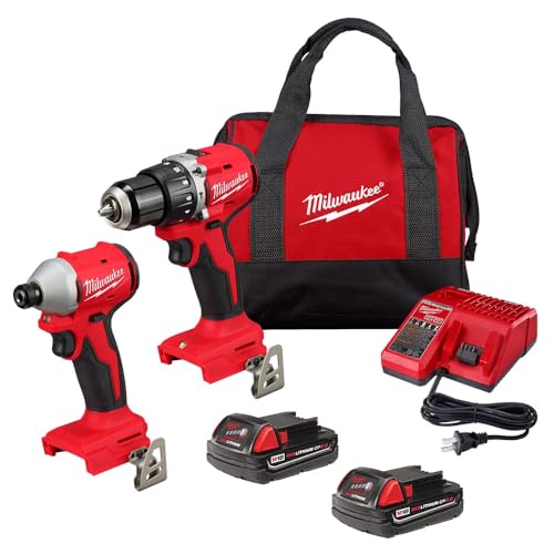 Milwaukee - Milwaukee 3610-22CT M18 18V Li-ion Brushless Compact Cordless Hammer Drill and Impact Driver Combo Kit (2 Tools) (New Generation), Red