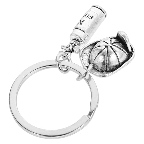 NOLITOY Llavero de Bombero de Aleación de Zinc Llavero para Llaves y Mochila Diseño de Casco de Bombero Accesorio Resistente y Multifuncional para Mujer y Hombre Adecuado para Uso