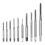 CYSFETENA 10 Stück M1 bis M3,5 Mini Gewindebohrer Set, Gewindeschneider M2 aus Schnellarbeitsstahl, Standard Gewindebohrer Set für Bearbeitung von Muttern auf Werkzeugmaschinen