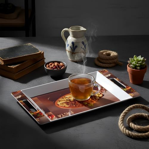 Image of U.P.C Tray Set for Serving Snacks, Multi-Use Nashta Plate & Kitchen's Tea Tray, Perfect Tray Sets for Hosting Guests at Home, Serving Tray Set of 2, Trays for Kitchen. (ROY31)