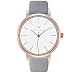WRISTOLOGY Olivia Womens Lines Rose Gold Boyfriend Watch Gray Leather Band