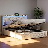 BRILVERDE Cama con canapé 160 x 200 cm, sin colchón