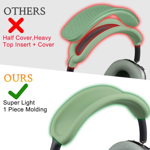 Image of SOULWIT Upgraded Headband Protector for AirPods Max (USB-C /Lightning), Sweat Proof Full Cover for Gym Workouts, (Easy Disassembly Required) - Green