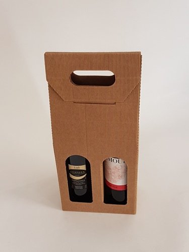 Simba Paper Design 50 Cajas 2 Botellas cartón Ondulina Avana CM18 X 9 X H 38