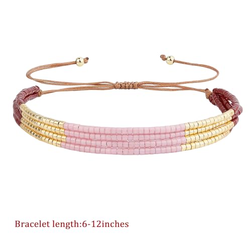 Image of KELITCH Layered Miyuki Beads Bracelets Adjustable Strand Bracelets Bangles Bohemian Style Summer