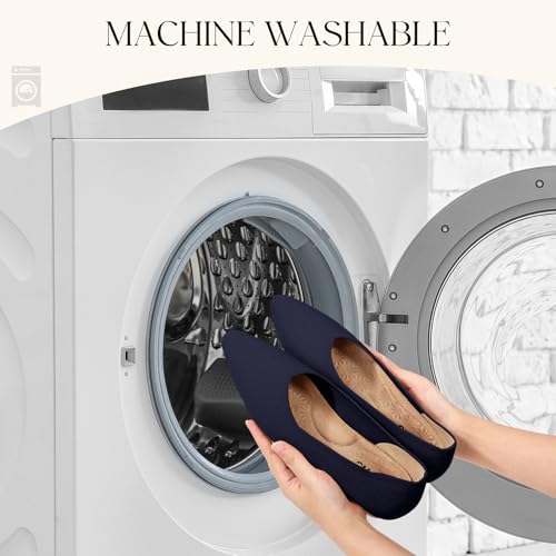 Women's Flat Shoes Comfortable Knit Pointed Toe Washable Ballet Flats with Soft Insole Arch Support4