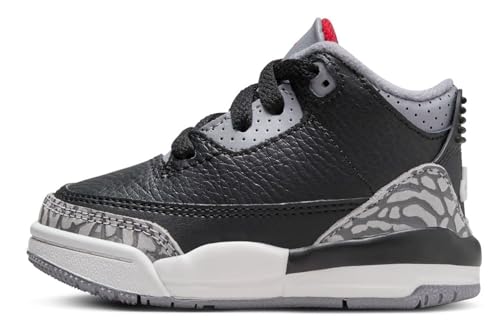 Jordan Toddler's 3 Retro Black/Fire Red-Cement Grey (DM0968 010) - 5