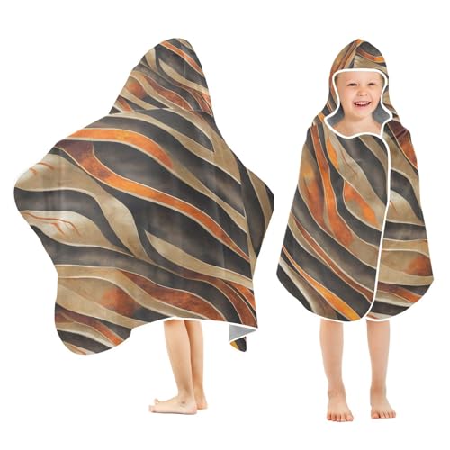 Kigai Abstract Pattern Hooded Beach Towel for Kids Soft Absorbent Quick Dry Bath Towel with Hood Lightweight Toddler Shower Pool Bath Wrap for Boys Girls