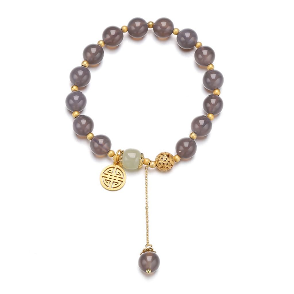 YZYSHHX Hetian Jade Ash Agate Hand String Hortensja Kobieca bransoletka na urodziny Bestie