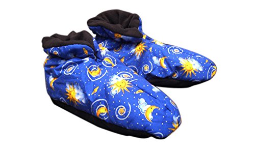 Nature's Approach Booties Slippers with Herbal Aromatherapy Fill Freezer Safe and Microwavable for Hot and Cold Therapy, Celestial Indigo
