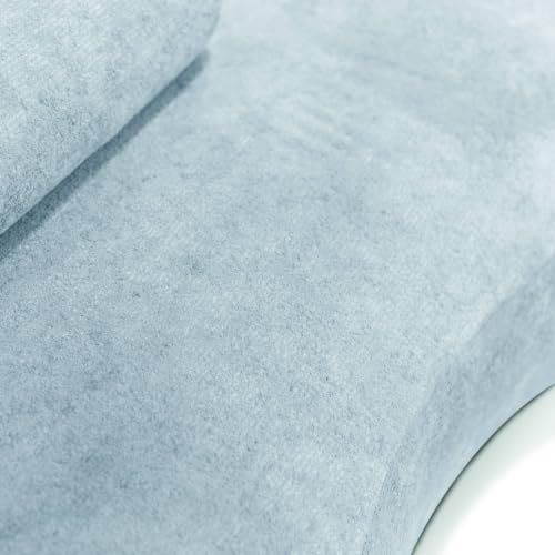 Image of Furniture of America Sylin Modern Chenille Sofa with Pillows, Curved Arms and High Density Foam, Wooden Comfortable Couch for Living Room, Office, Powder Blue