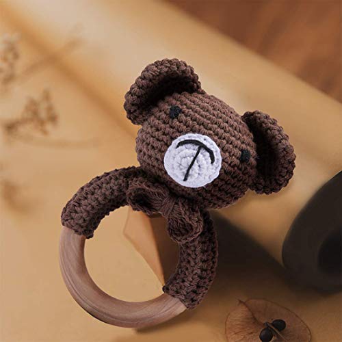 SYCAMORE EAST Baby Rattle For Newborn, Crochet Bunny Rattle Toy Natural Wool, Music Shaker Rattle For Hand Grips, Boy Girl First Rattle Gift Brown Bear 1 Pcs Combo (Wood) (B0BXYJCV3M) Amazon Price History, Amazon Price Tracker