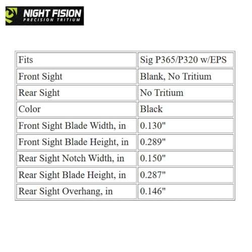 Image of Night Fision Optics Ready Stealth Night Sight Set for Sig P365 /P320 w /EPS