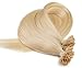 Produktbild EXTENSION Keratin Echthaar blond Echthaar 55 cm # 613 Blond  100% Remy Human Hair Extension Keratina natürlichen Haar seidig