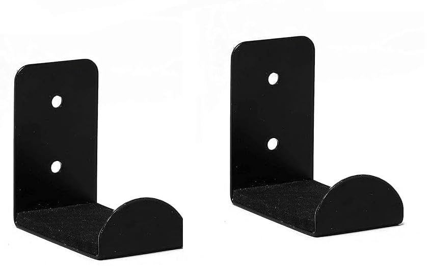 Viewlite Headphone Stand Hanger Wall Mount, Metal Made Headphone Hook Save Space Durable Steel Headset Stand Holder Black (Pack of 2)-image-45