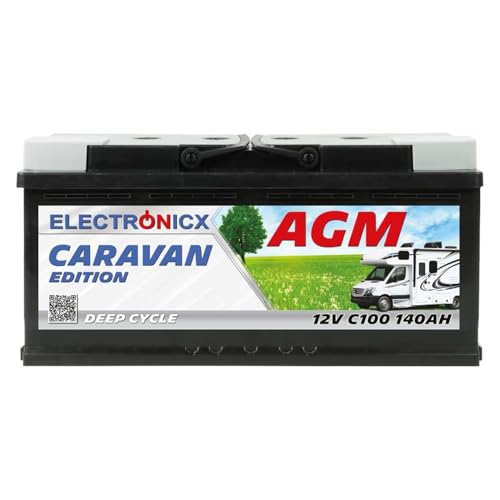 Premium AGM Batterie 140Ah 12V, batterie für Wohnwagen, Wohnmobil, Solarbatterie für Camping Mover, Deep-Cycle-Batterien, Batterie Solaranlage 140 Ah