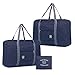 2 Pack Faltbare Reisetasche, Leichte Handgepäcktasche für Frauen und Männer, wasserdichte Mehrzweck Sporttasche für Sport, Fitness, Urlaub (Dunkelblau)