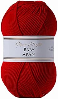 Utopia Crafts Baby Aran Knitting and Crochet Yarn, 100g (Lemon)