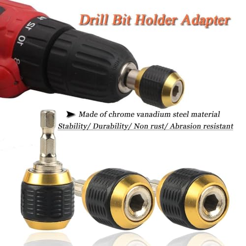 Image of Bennort Self-Locking Drill Bit Holder Quick Release 1 /4in Hex Shank Universal Drill Chuck Adapter, Screwdriver Drill Bit Extension Adapter for Handheld Drivers or Power Drill Tool [60mm Length]