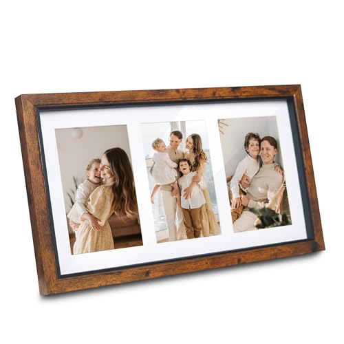 Shampsen 10x15 Bilderrahmen für 3 Fotos Braun Collage...