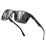 DUCO Polarized Sunglasses Men Lightweight Al-Mg Carbon Fiber Rectangle Sunglasses for Men UV400 Protection Sun Glasses 8206