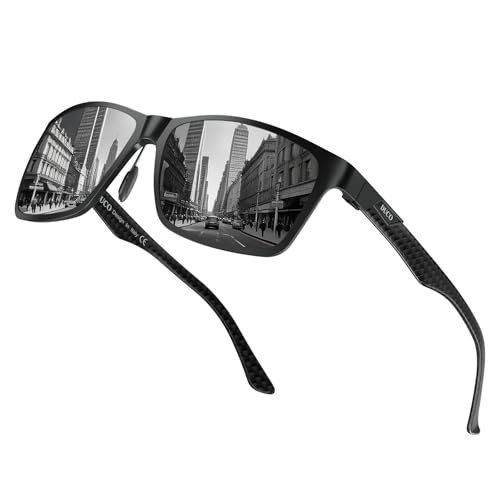 DUCO Polarized Sunglasses Men Lightweight Al-Mg Carbon Fiber