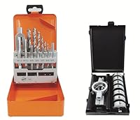 Projahn Kombination Gewindesätze (15-tlg. Einschnitt-Gewindebohrer Satz + 8-tlg. Schneideisen Satz, in Metallkassetten) 99989