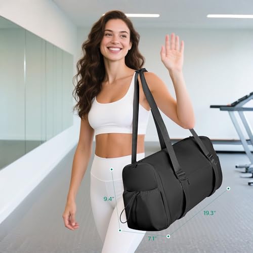 Gym Bag for Women with Shoe Compartment, Waterproof Travel Duffle Bag with Wet Compartment, Small Gym Bag for Sport & Workout & Swimming & Daily Use - TILYMOL2